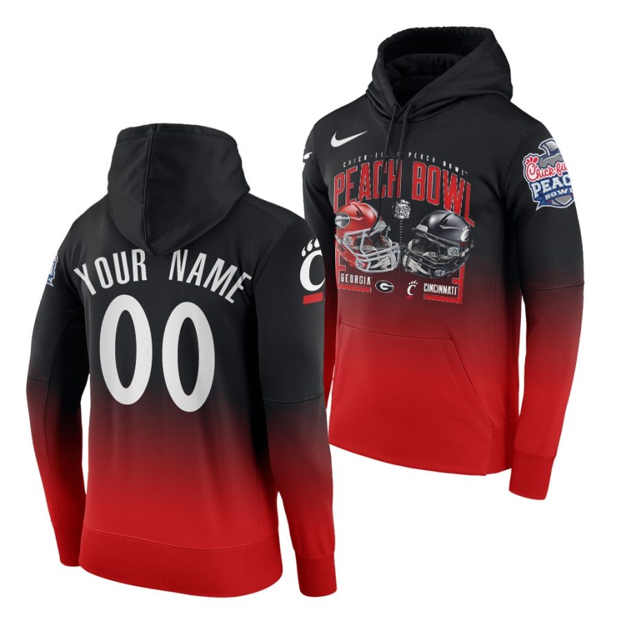 custom red 2021 peach bowl cincinnati bearcats hoodie