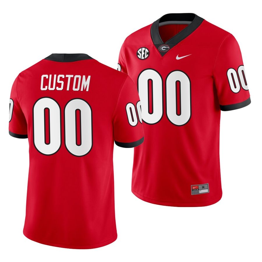 custom red college football men's jersey 0