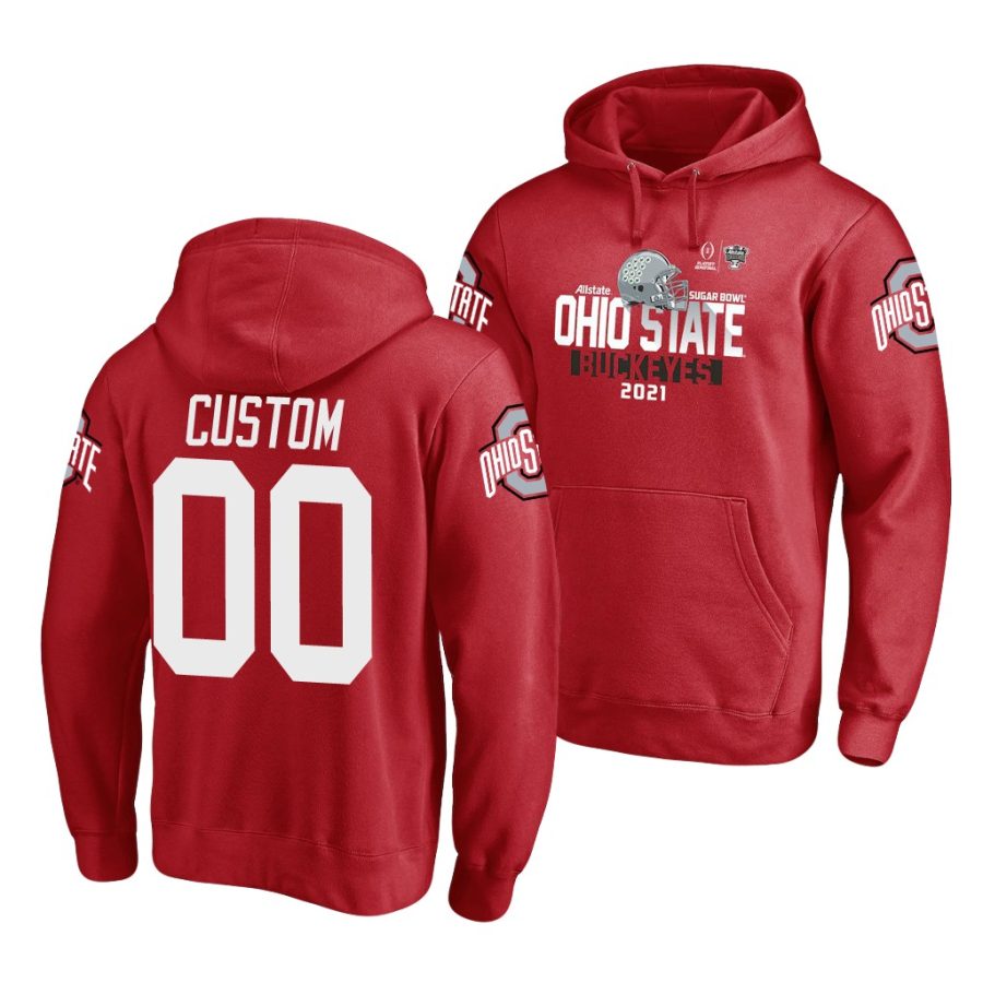 custom scarlet 2021 sugar bowl ohio state buckeyes hoodie