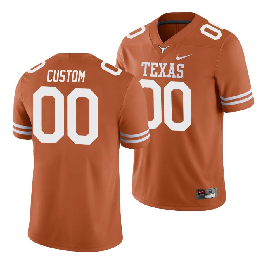 custom texas orange college football men's jersey