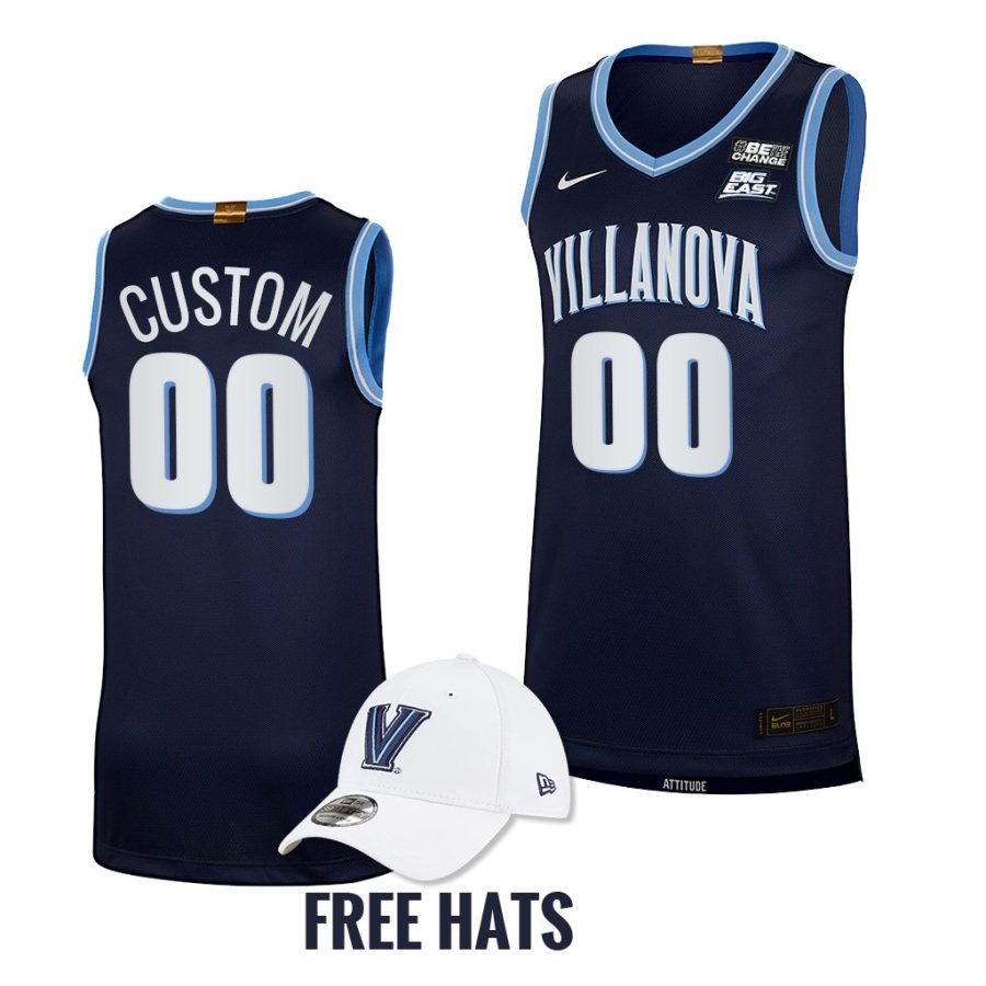 custom villanova wildcats navy 2021 22elite basketball road jersey