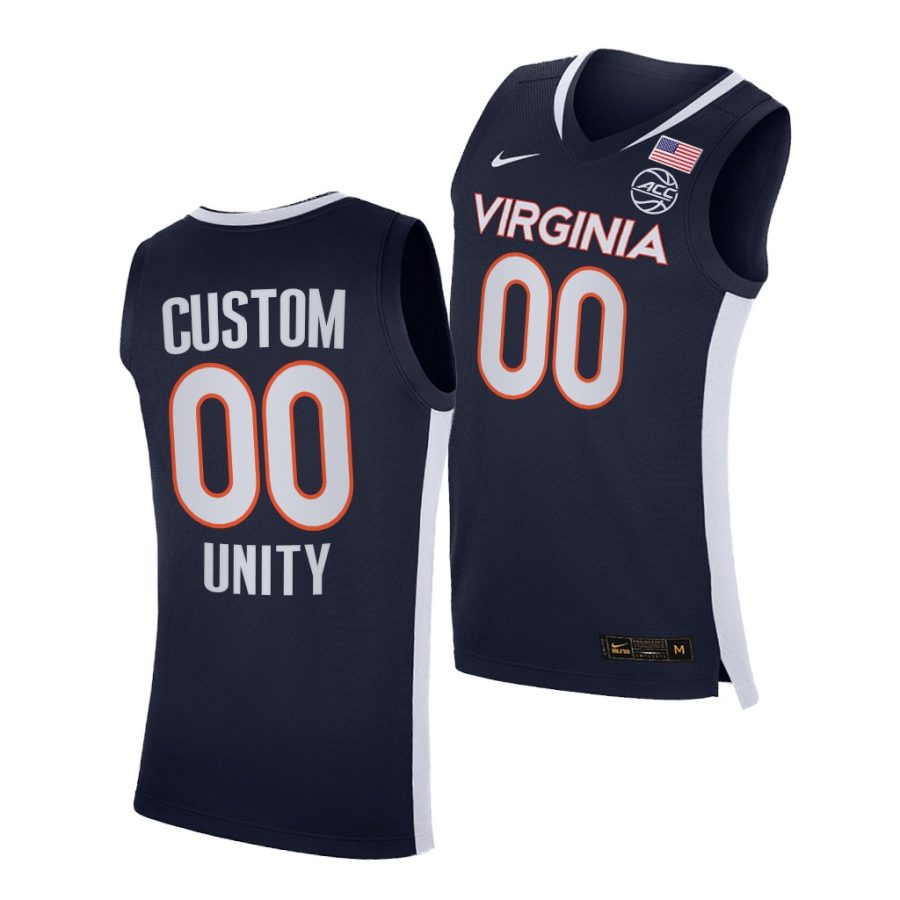 custom virginia cavaliers navy unity 2021 road secondary logo jersey