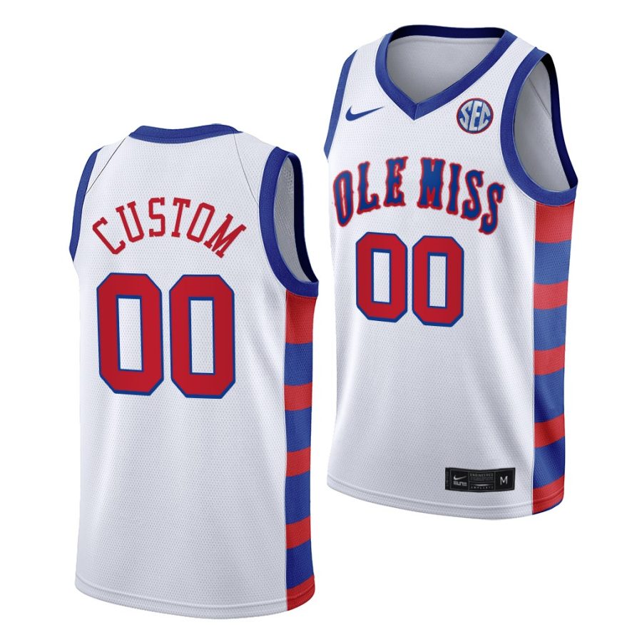 custom white 20th anniversary ole miss rebels jersey