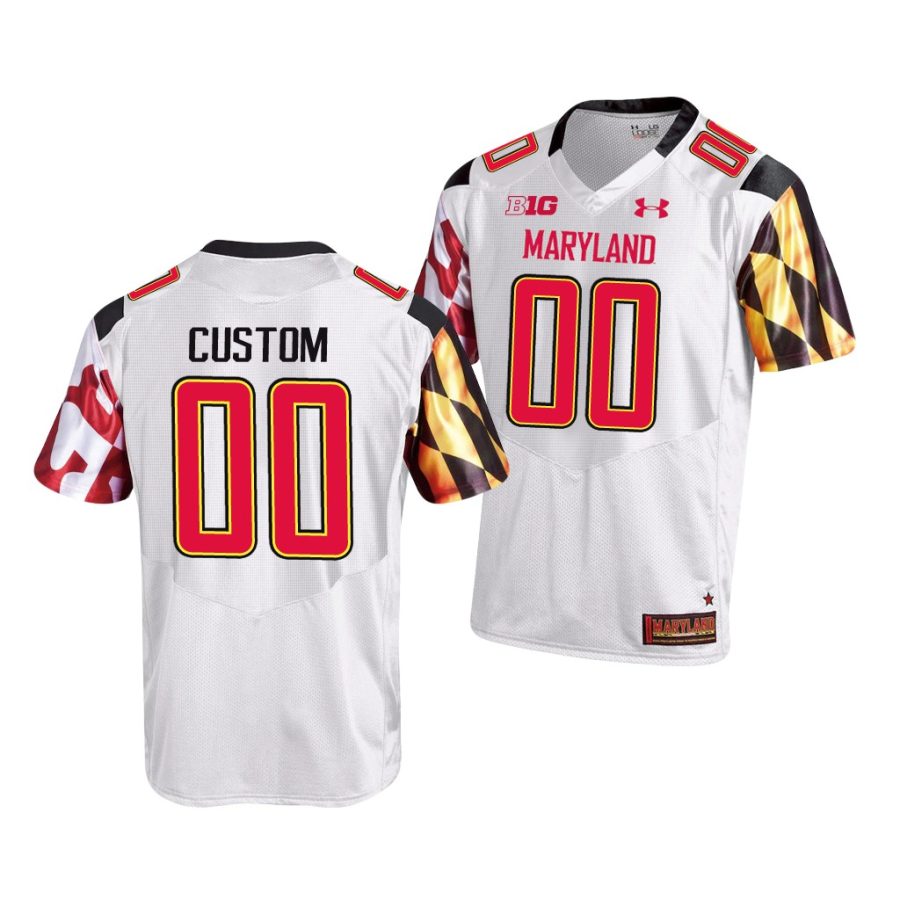 custom white college football maryland terrapins jersey