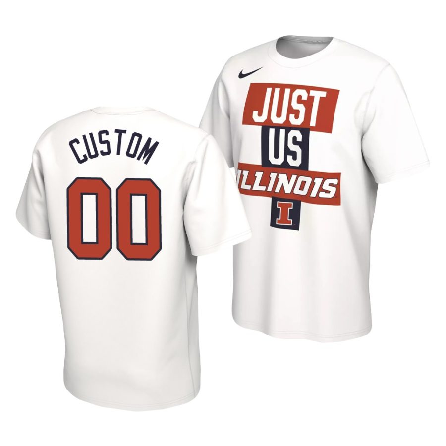 custom white just us bench illinois fighting illini shirt