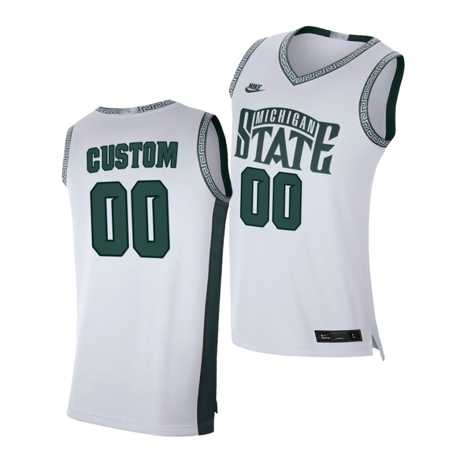 custom white limited retro michigan state spartans jersey