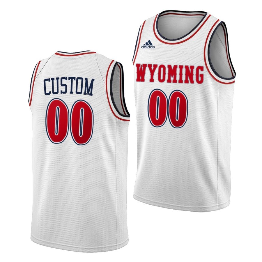 custom white one wyoming wyoming cowboys jersey