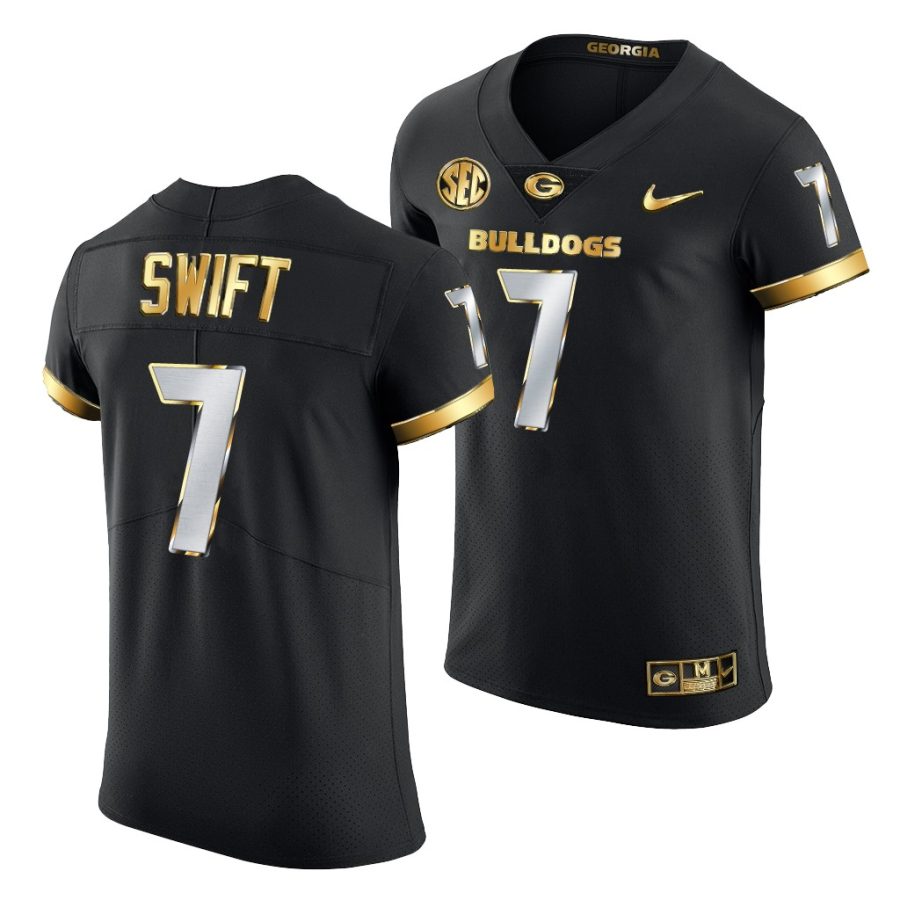 d'andre swift black golden edition georgia bulldogs jersey