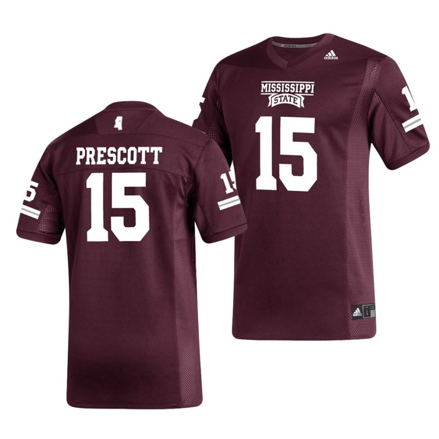 dak prescott maroon replica men's jersey