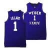 damian lillard purple college basketball men jersey