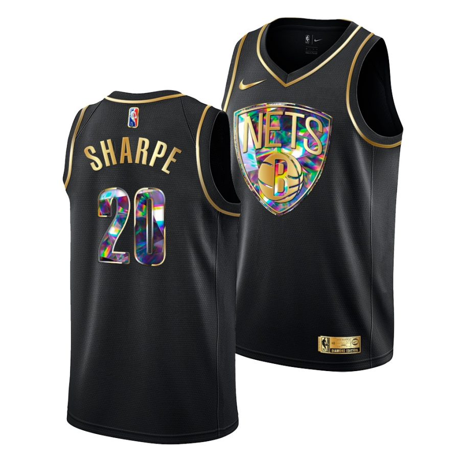 dayron sharpe nets nba75 years black diamond logo 2021 22 jersey