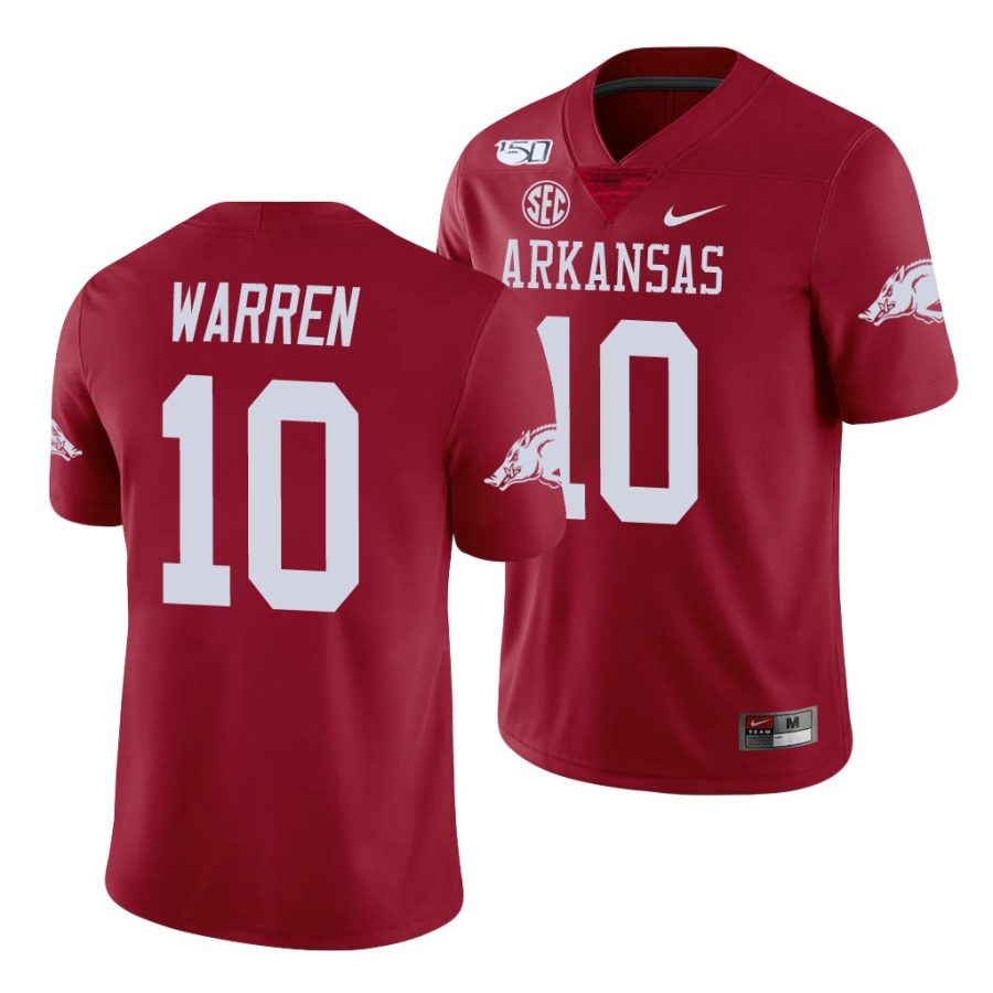 de'vion warren cardinal college football arkansas razorbacks jersey 0