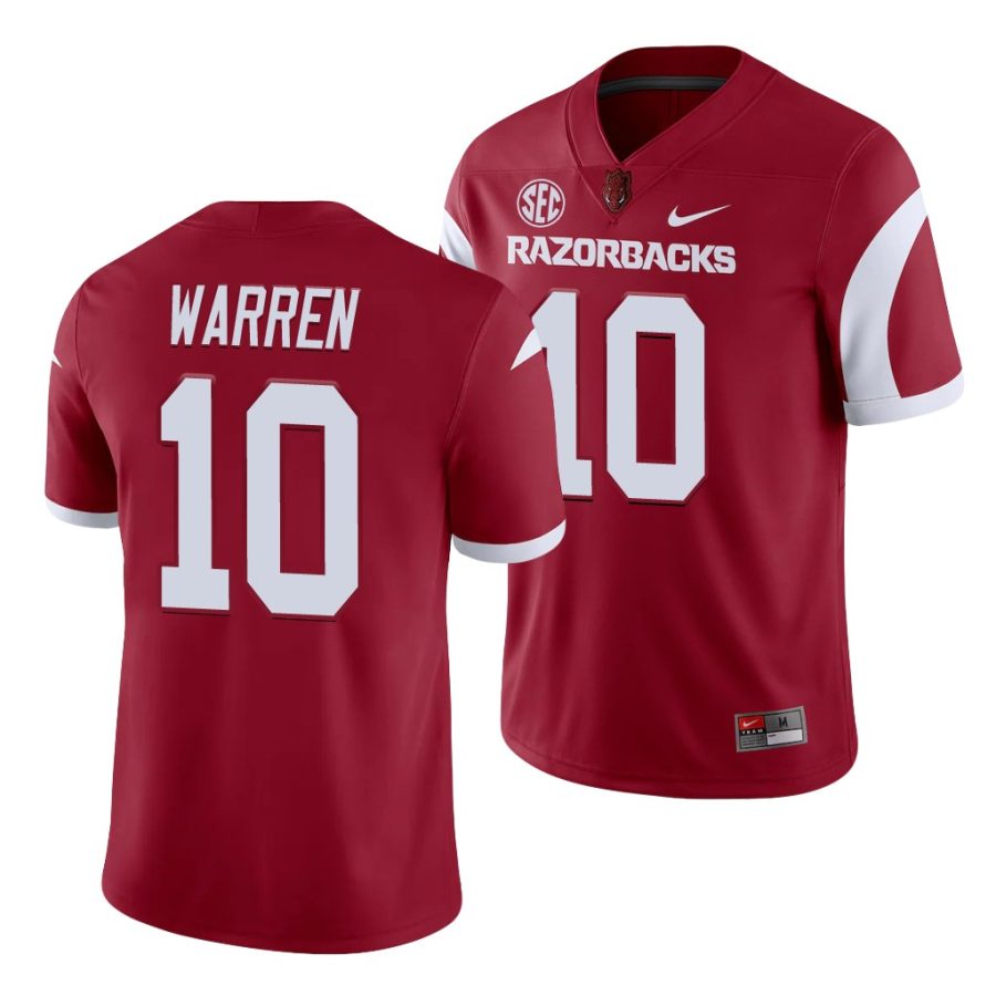 de'vion warren cardinal college football arkansas razorbacks jersey