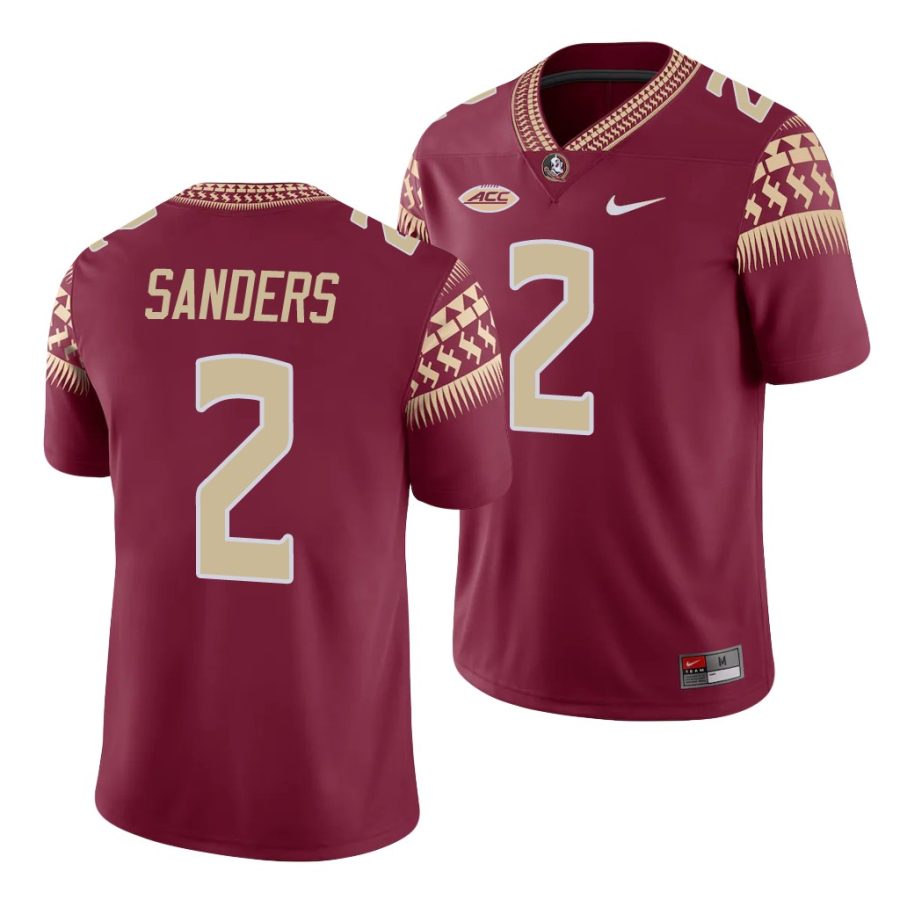 deion sanders garnet game men's jersey