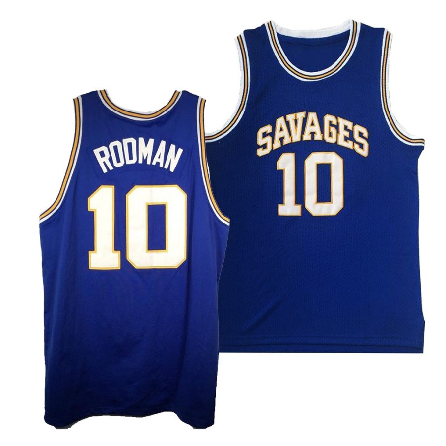 dennis rodman blue college basketball oklahoma savages jersey