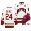 denver pioneers bobby brink 2022 college hockey white free hat jersey