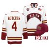 denver pioneers will butcher college hockey white free hat jersey