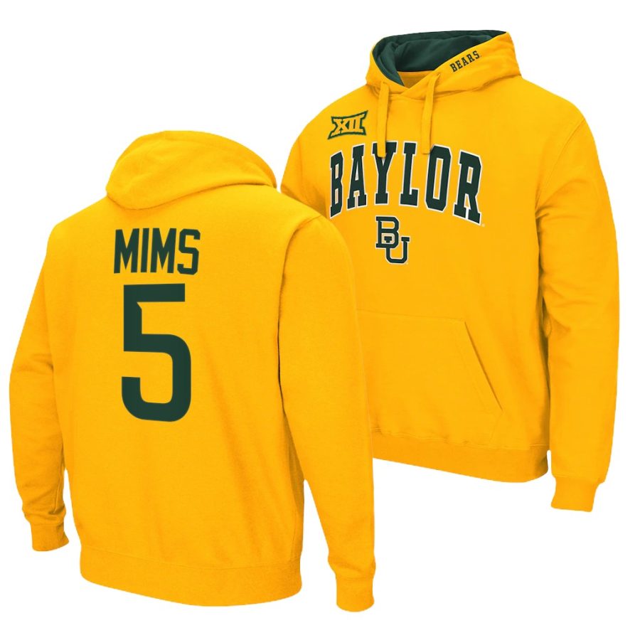 denzel mims gold men colosseum arch logo baylor bears hoodie