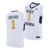 derek culver west virginia mountaineers white home 2020 21 authentic jersey