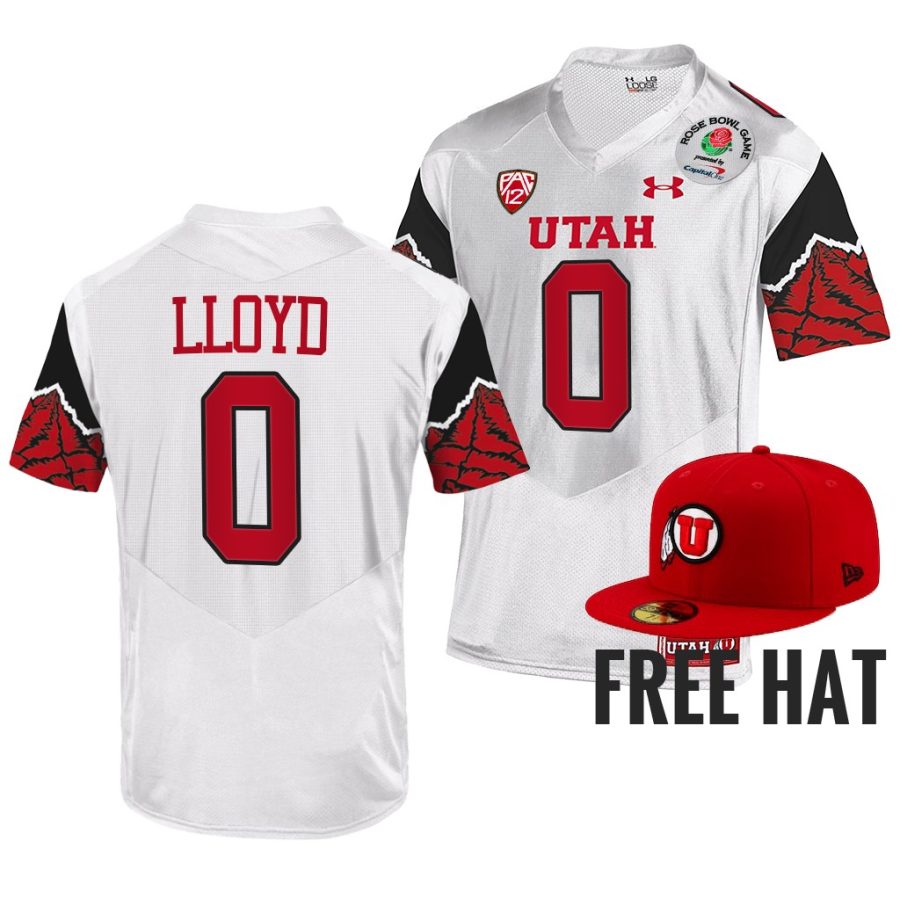 devin lloyd utah utes white 2022 rose bowl college football playoff jersey