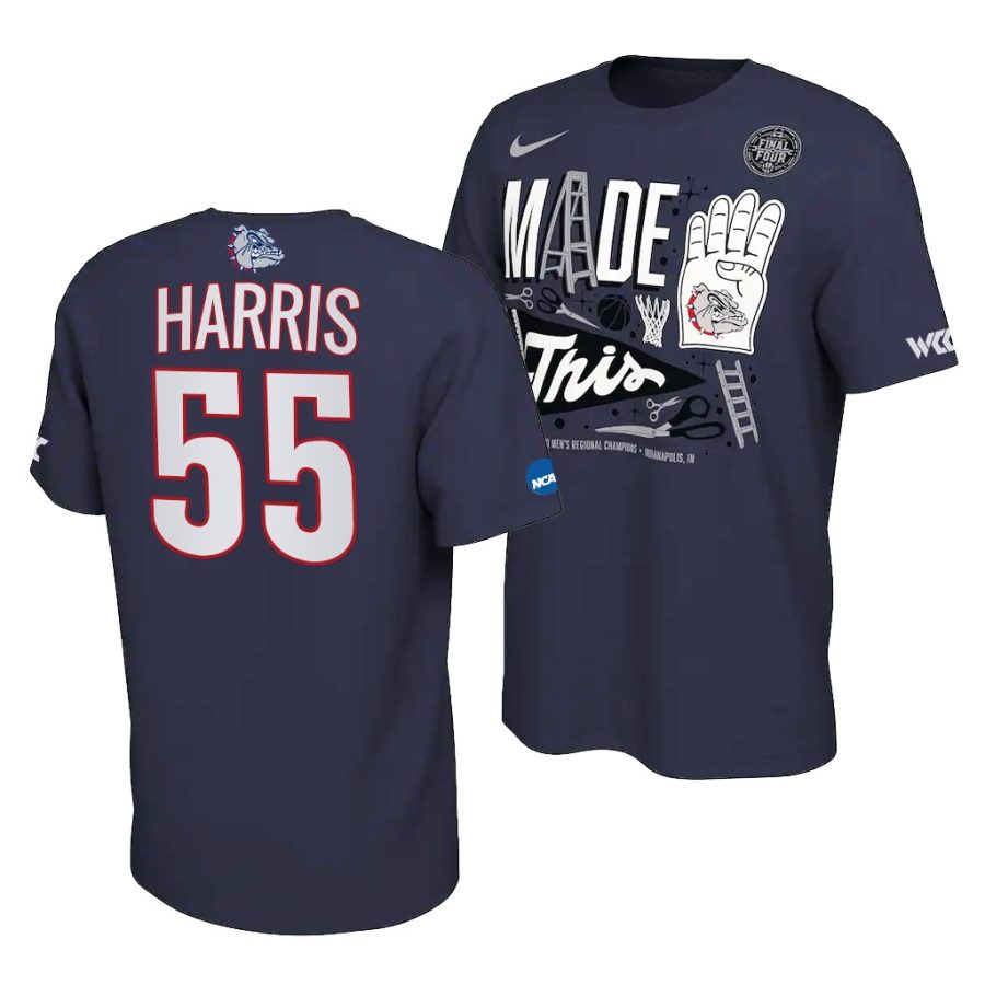 dominick harris navy 2021 march madness final four gonzaga bulldogs shirt