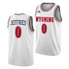 drake jeffries white one wyoming wyoming cowboys jersey