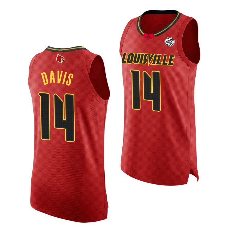 dre davis red college basketball men jersey