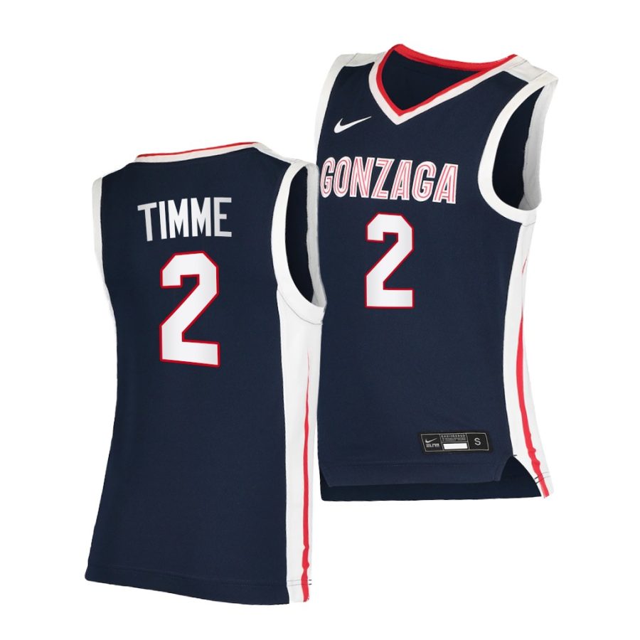 drew timme gonzaga bulldogs navy elite 2020 21 college basketball jersey