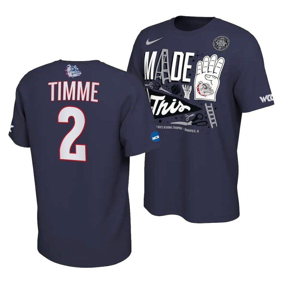 drew timme navy 2021 march madness final four gonzaga bulldogs shirt