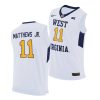 emmitt matthews jr. west virginia mountaineers white home 2020 21 authentic jersey