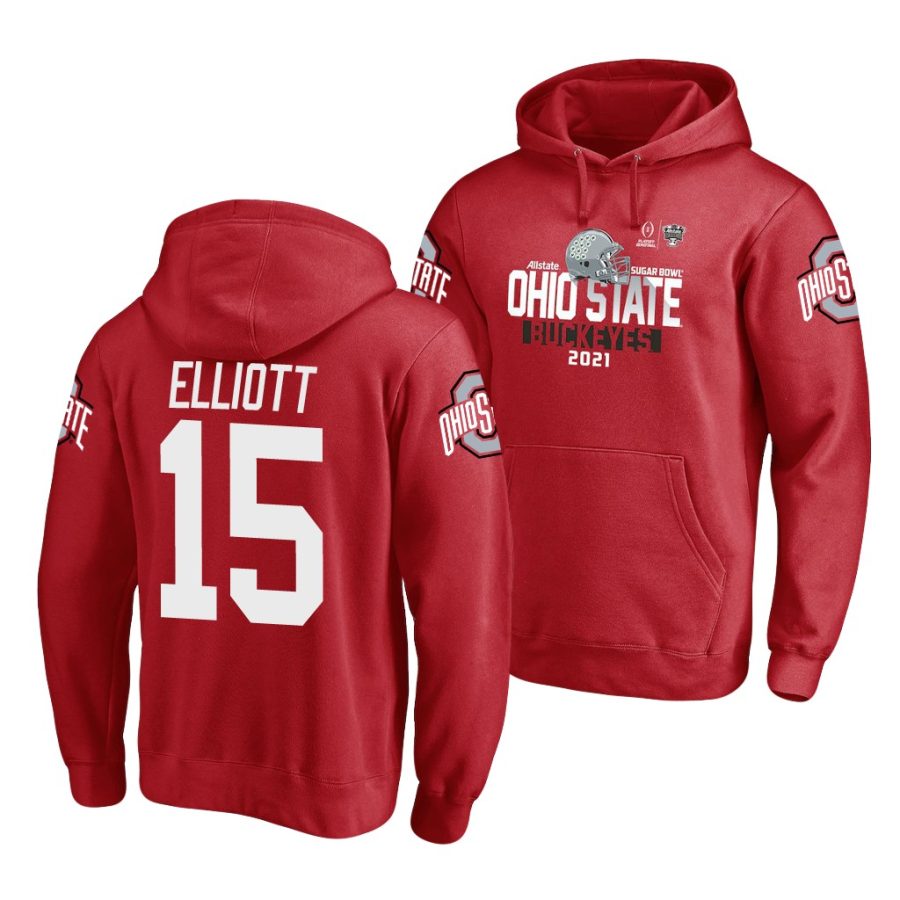 ezekiel elliott scarlet 2021 sugar bowl ohio state buckeyes hoodie