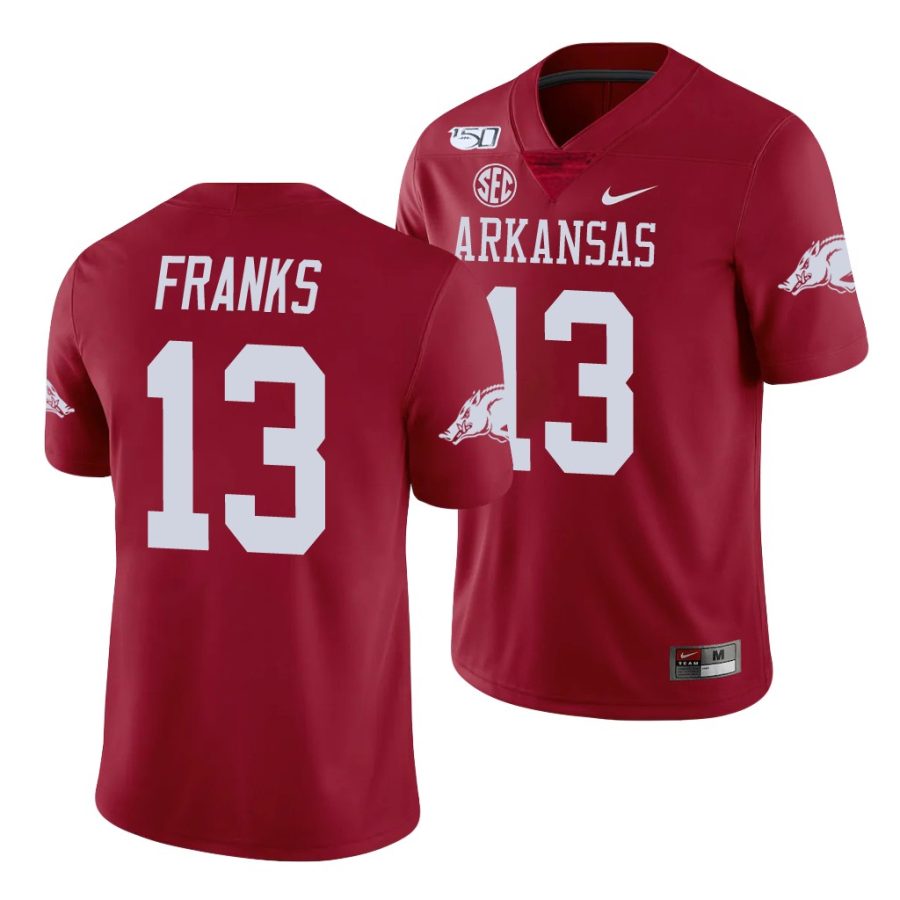 feleipe franks cardinal college football arkansas razorbacks jersey