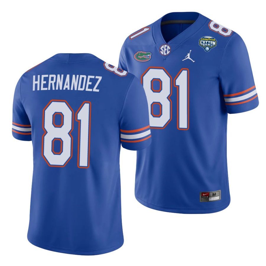 florida gators aaron hernandez royal 2020 cotton bowl men's jersey