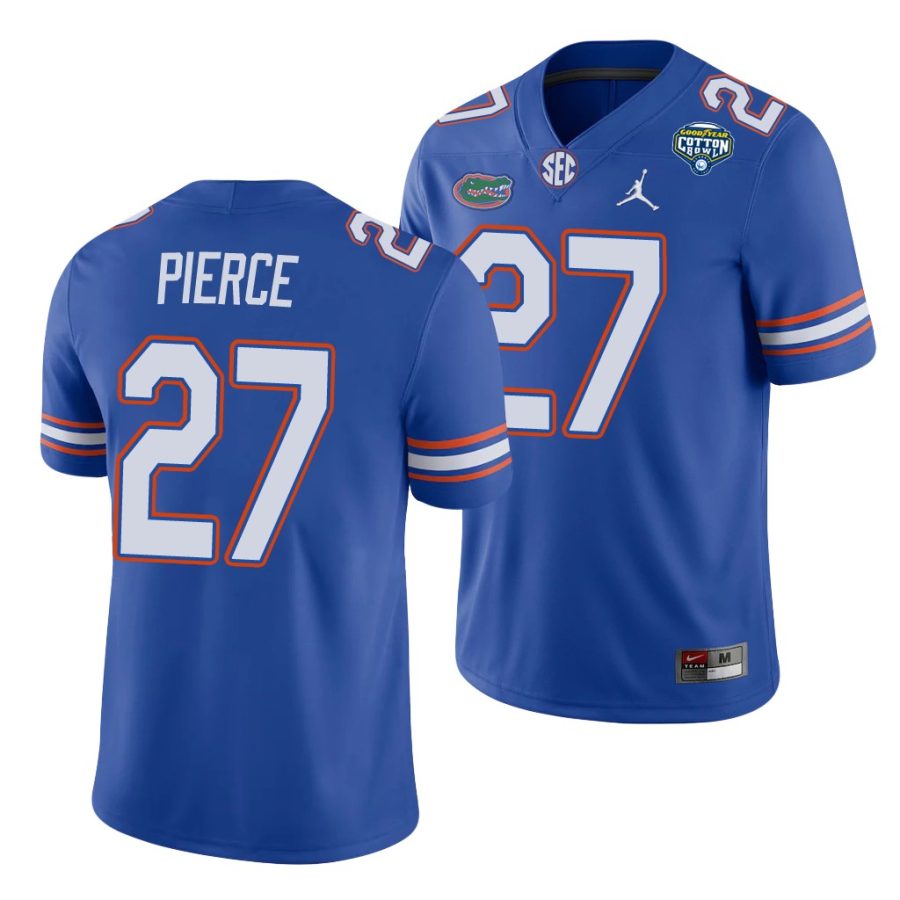 florida gators dameon pierce royal 2020 cotton bowl men's jersey