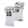 frankie collins white home michigan wolverines jersey