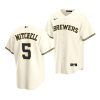 garrett mitchell brewers 2020 mlb draft replica home cream jersey