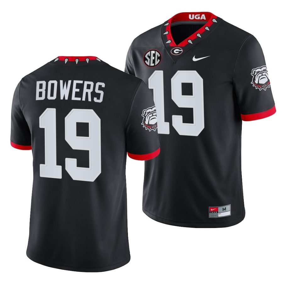 georgia bulldogs brock bowers black mascot 100th anniversary men jersey