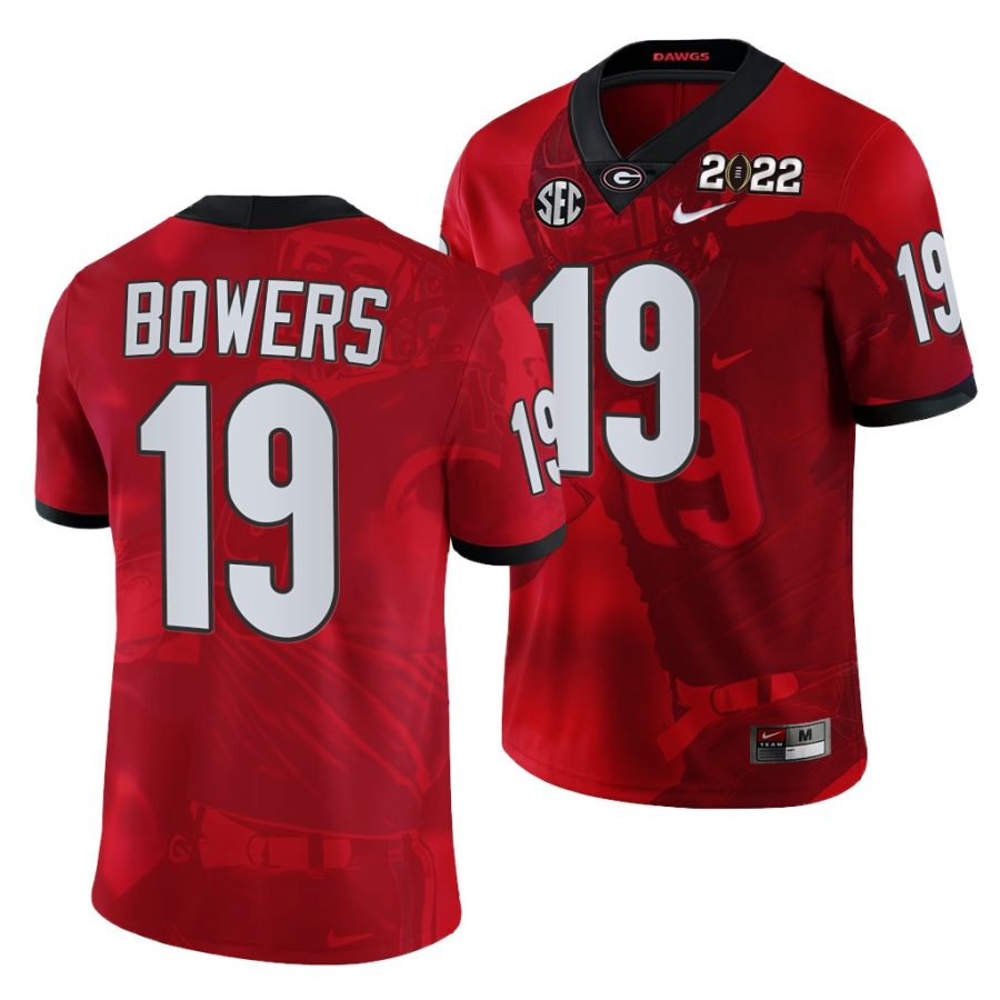 georgia bulldogs brock bowers red 2022 national championship decisive highlights jersey