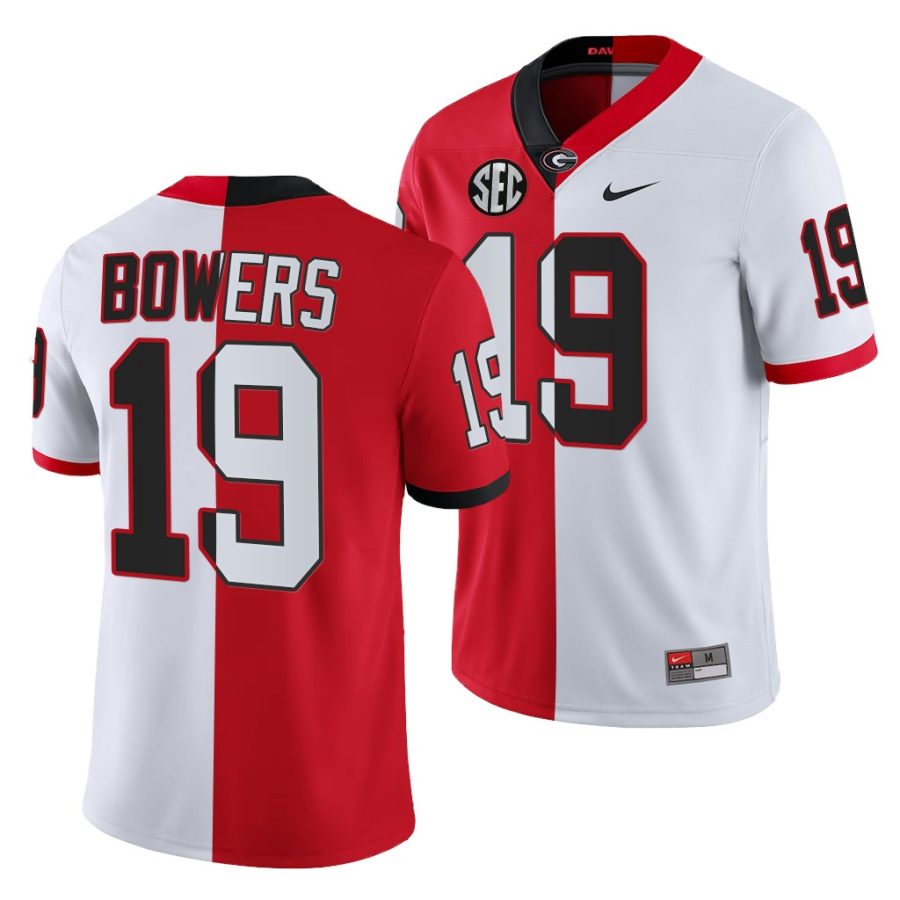 georgia bulldogs brock bowers red white split edition men jersey