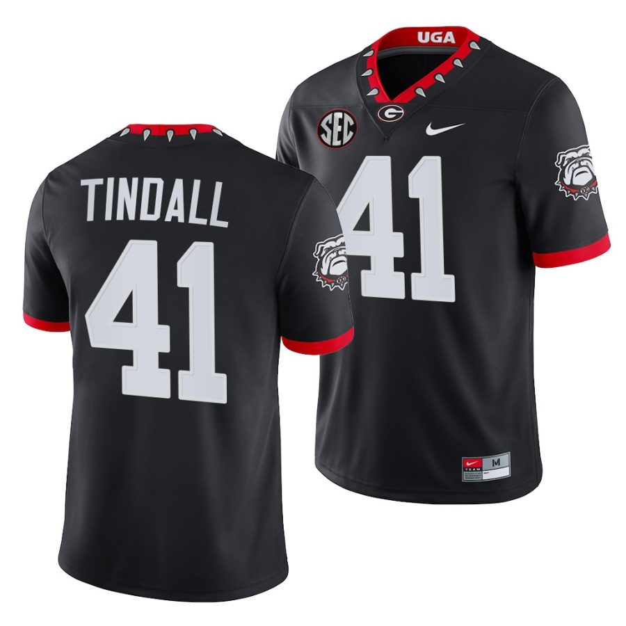 georgia bulldogs channing tindall black mascot 100th anniversary men jersey