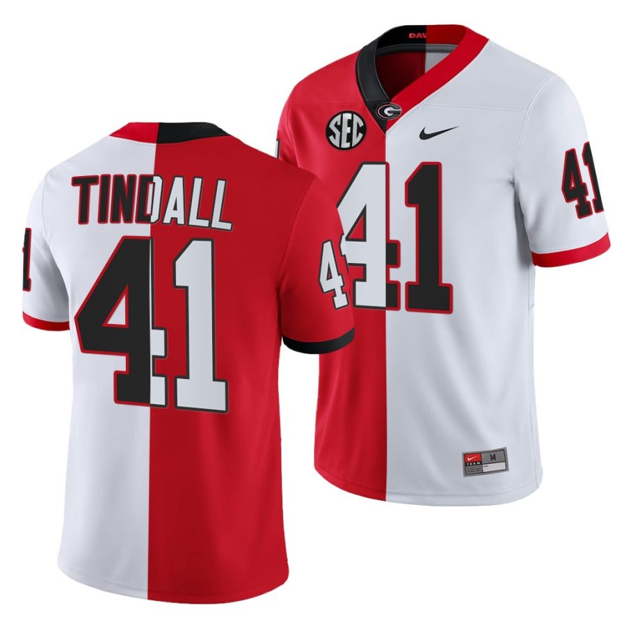 georgia bulldogs channing tindall red white split edition men jersey