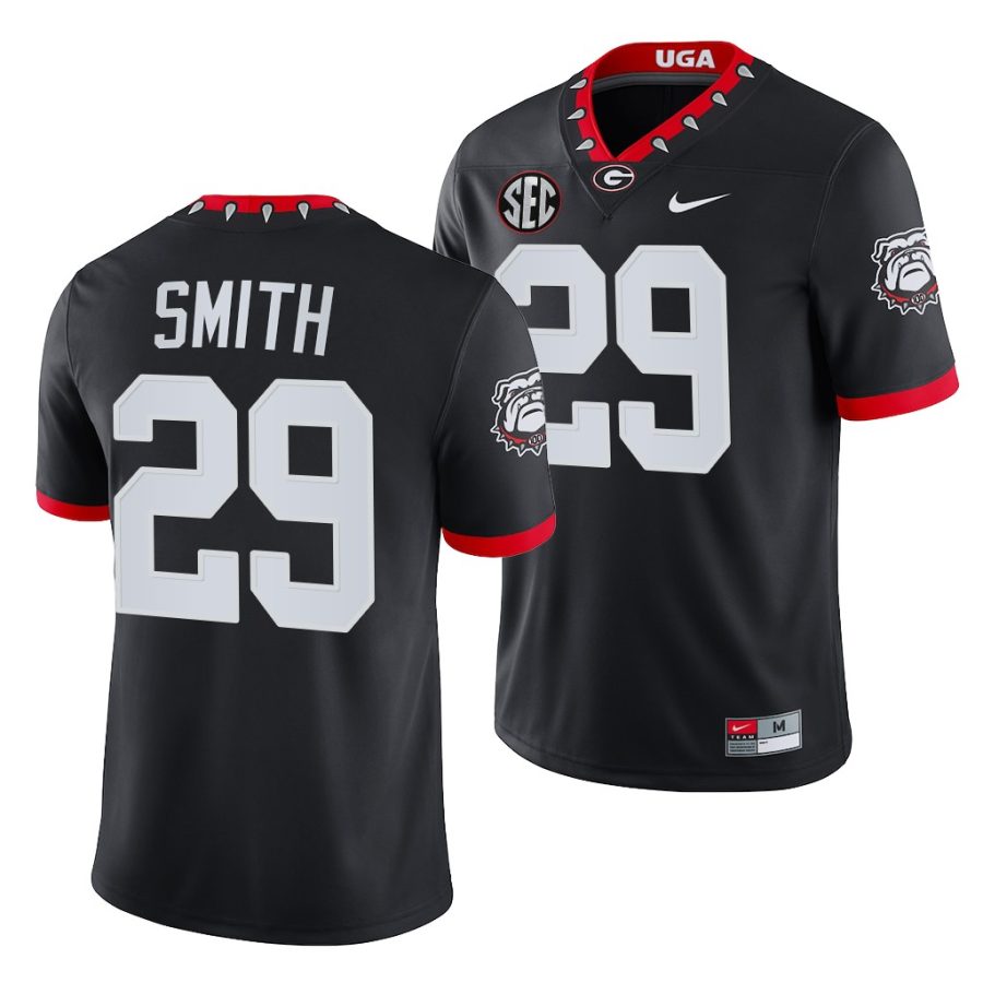 georgia bulldogs christopher smith black mascot 100th anniversary men jersey