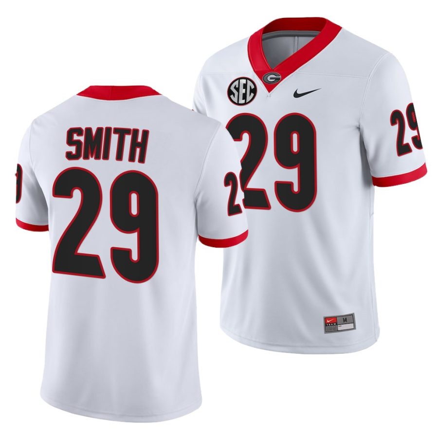 georgia bulldogs christopher smith white college football game jersey 0