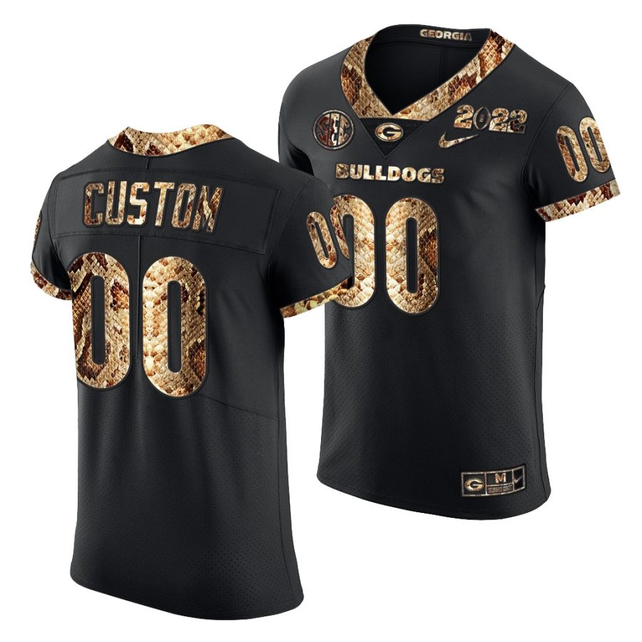 georgia bulldogs custom black 2022 college football playoff python skin jersey