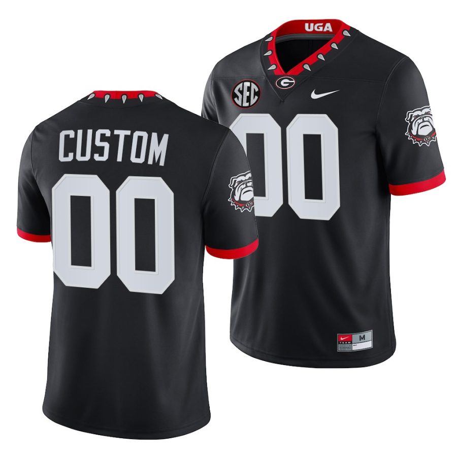 georgia bulldogs custom black mascot 100th anniversary men jersey