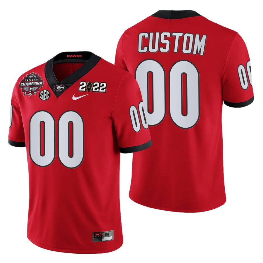 georgia bulldogs custom red 2021 22 cfp national champions jersey