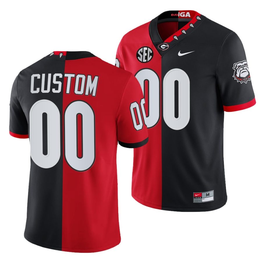 georgia bulldogs custom red black split edition men jersey