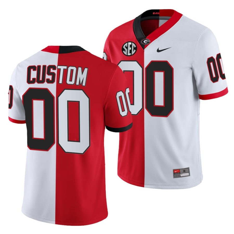 georgia bulldogs custom red white split edition men jersey