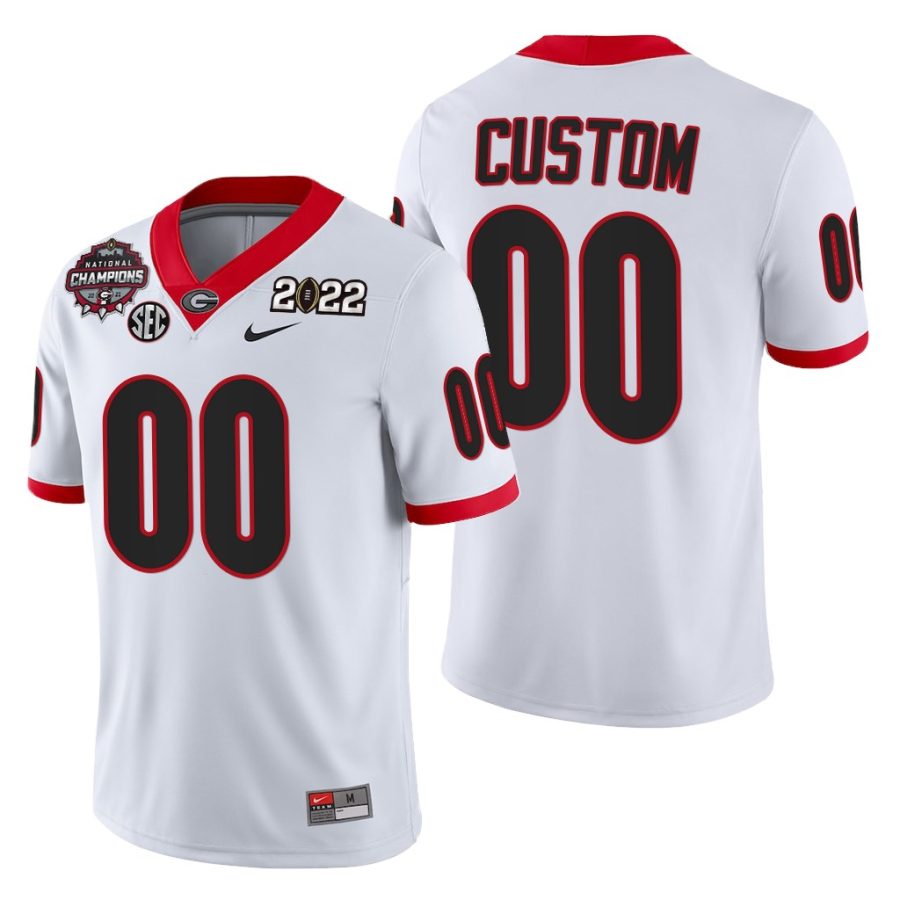 georgia bulldogs custom white 2021 22 cfp national champions jersey