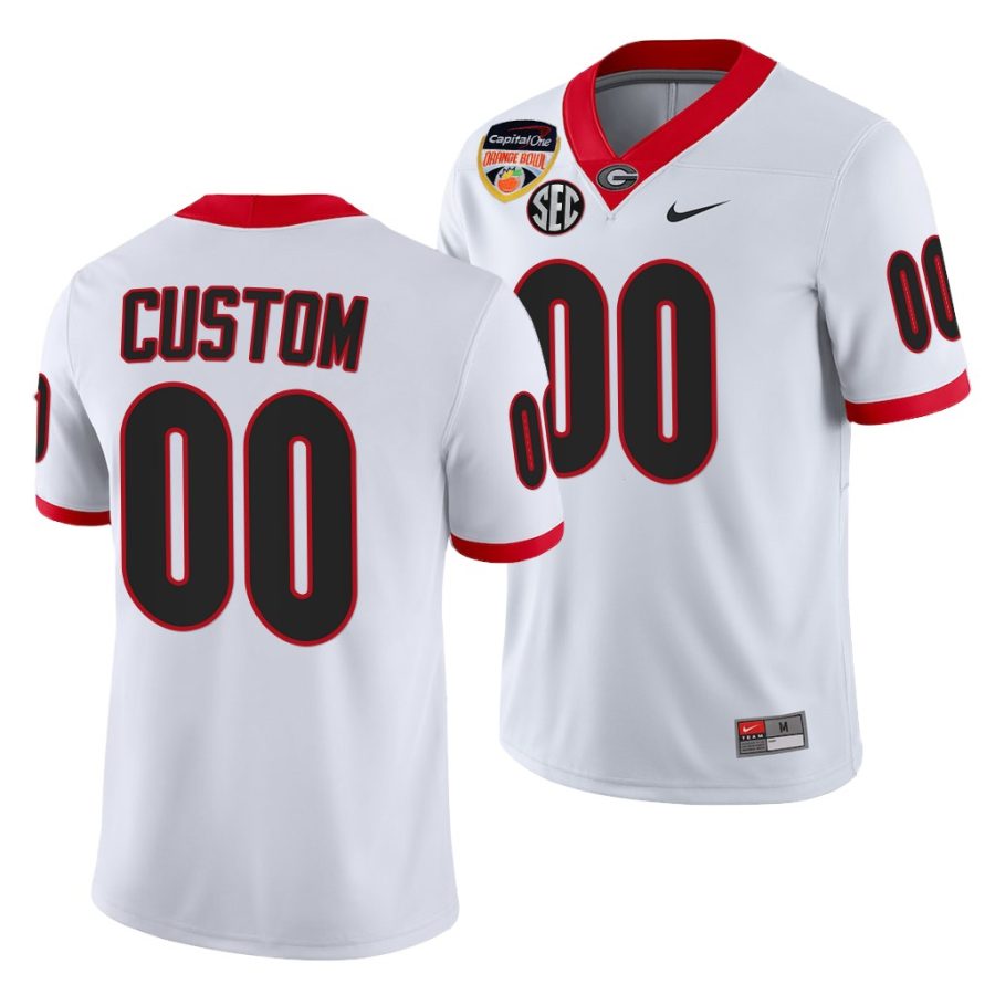 georgia bulldogs custom white 2021 orange bowl 100th anniversary jersey